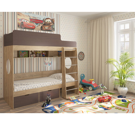 Детская кровать Милана-2 для двоих детей, спальные места 190х80 см